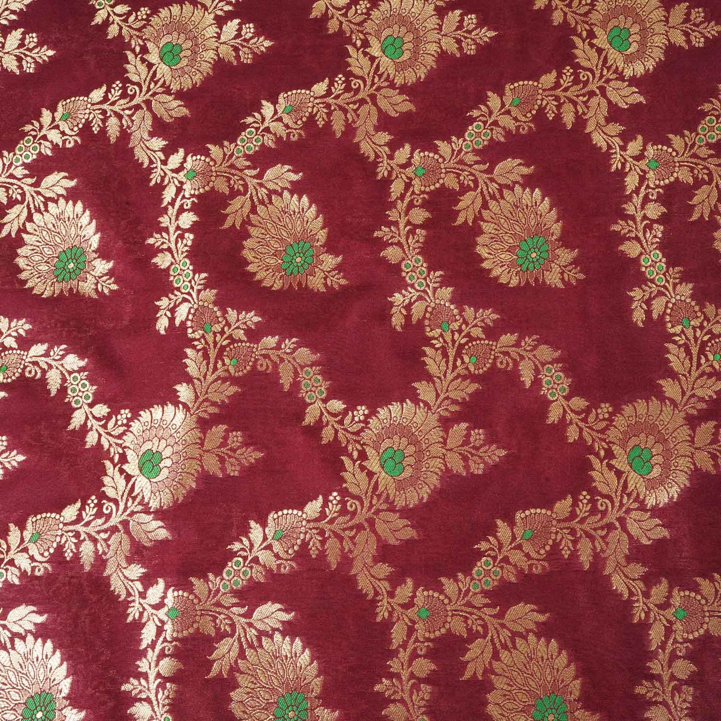 Wine Jaal Brocade Fabric KRE-28203