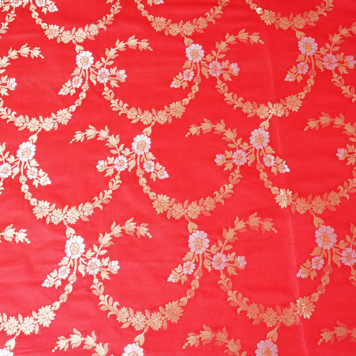 Red Jaal Brocade Fabric KRE-28205