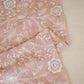 Peach Pink Floral Thread Sequins Embroidery Chikankari Georgette Fabric DRAJ-28283