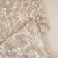 Beige Floral Thread Sequins Embroidery Chikankari Georgette Fabric DRAJ-28284
