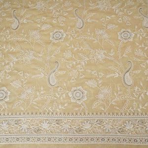 Lemon Yellow Floral Thread Sequins Embroidery Chikankari Georgette Fabric DR-28285 - TradeUNO