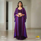 Purple With Multicolor stripes embroidery Crepe Fabric MF-28584