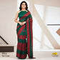 Maroon With Multicolor stripes embroidery Crepe Fabric MF-28586