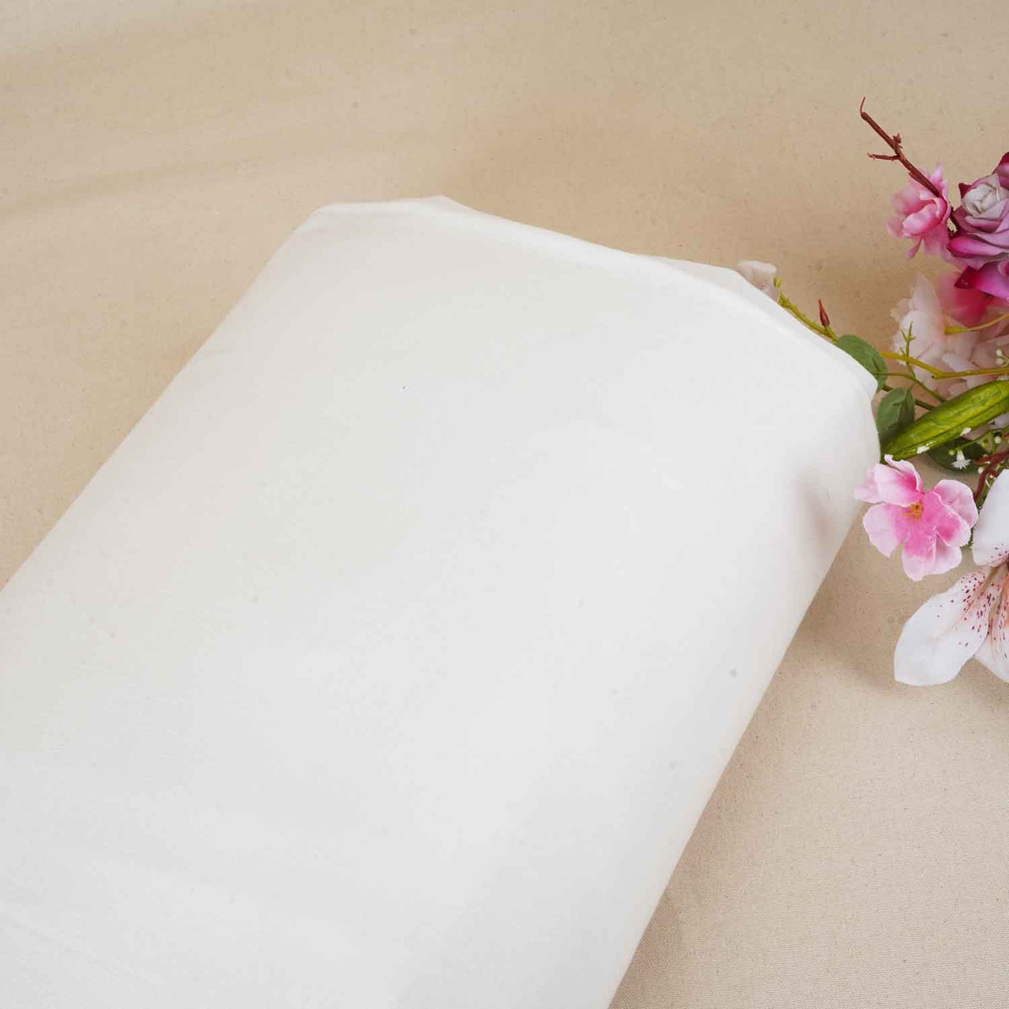 White Solid Super Shantoon RFD L-100 Fabric IF-28287