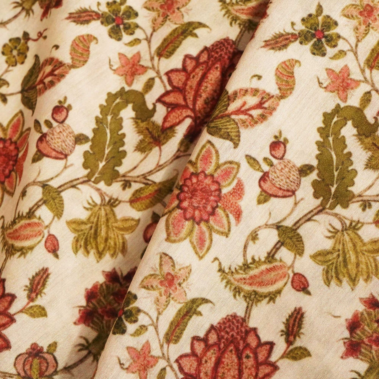 Beige Multi Color Floral Poly Print TU-2875