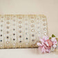 Gold Dyeable Pearl And Mirror Work Tissue Fabric SG-29003