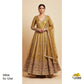 Mustard Floral Cutdana embroidery Tissue Fabric WI-29024