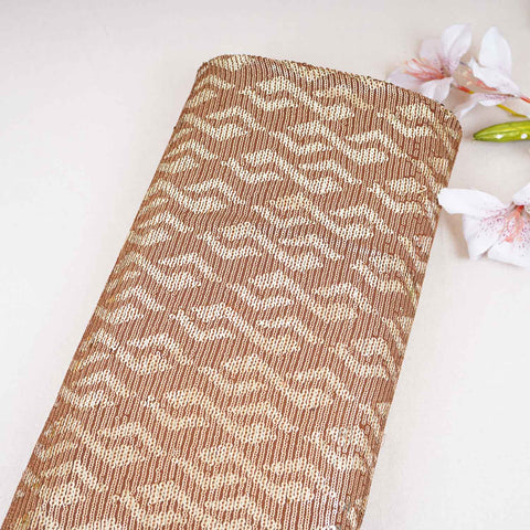 Brown Sequins embroidery Georgette Fabric WI-29169