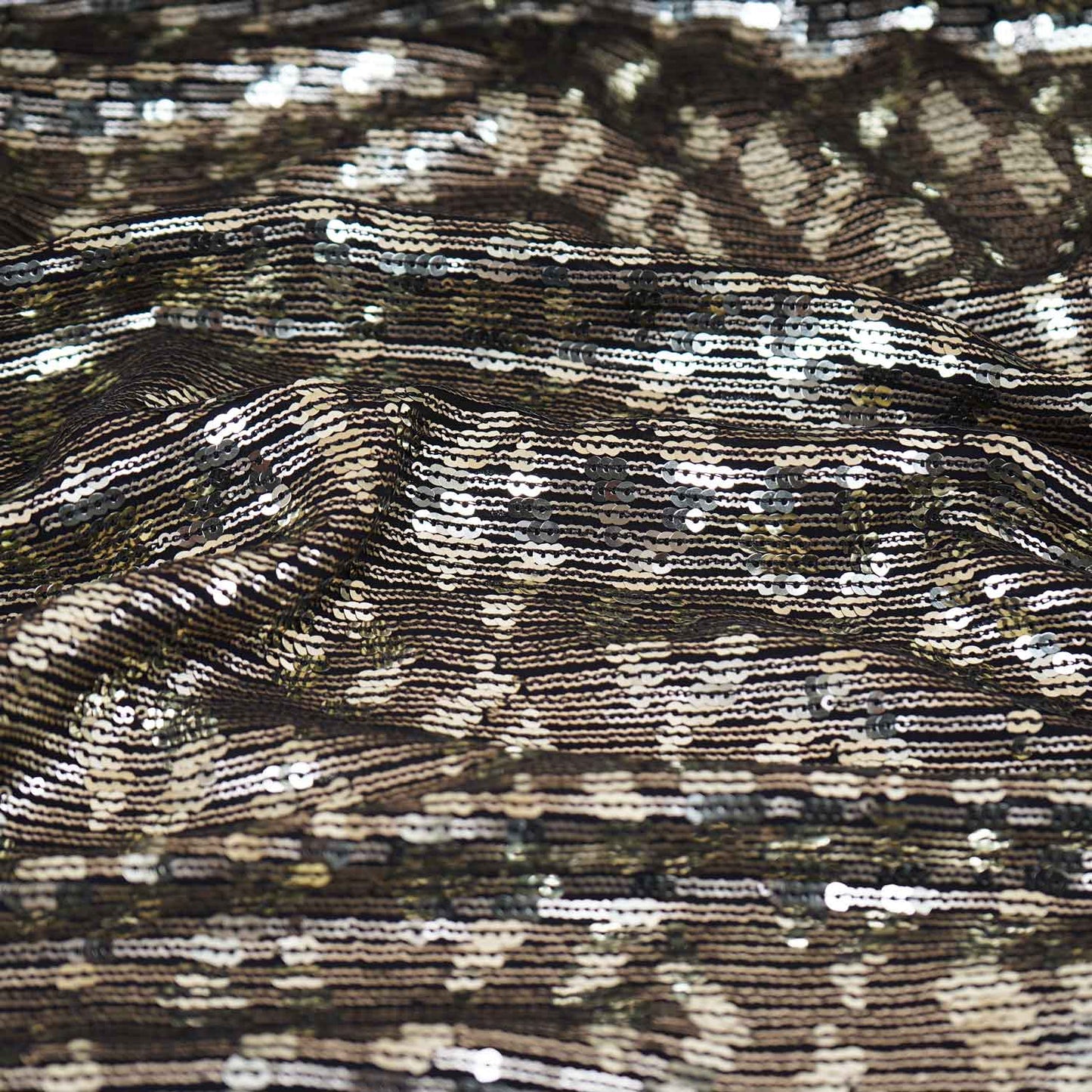 Black Sequins embroidery Georgette Fabric WI-29172