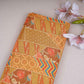 Mustard With Multicolor Floral Print Crepe Fabric GT-29177 - TradeUNO