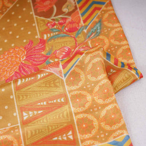 Mustard With Multicolor Floral Print Crepe Fabric GT-29177 - TradeUNO