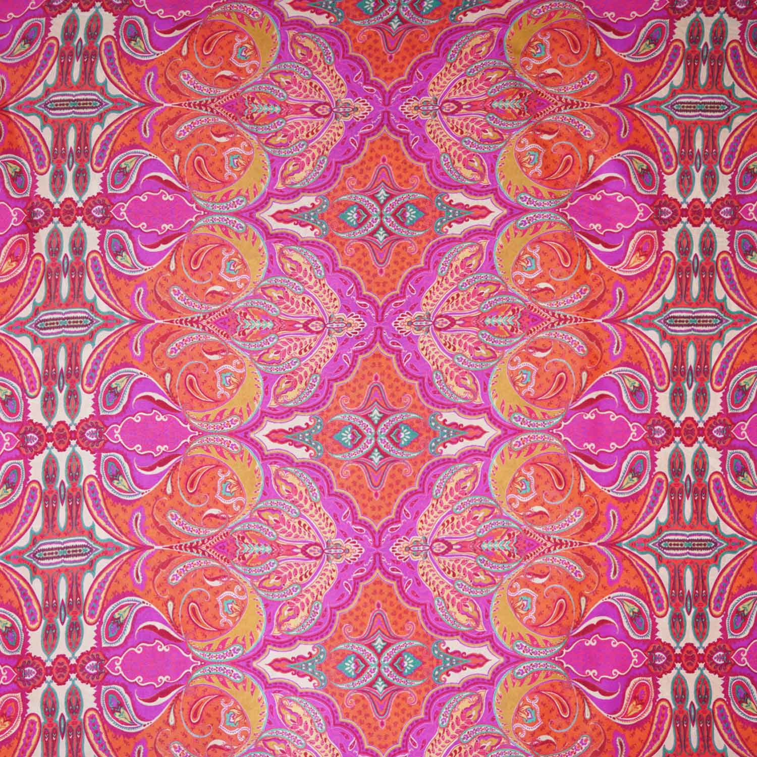 Pink With Multicolor Floral Print Crepe Fabric GT-29178 - TradeUNO