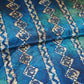 Teal Blue Strips Print Crepe Fabric GT-29180