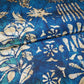 Teal Blue With Multicolor Floral Print Crepe Fabric GT-29181