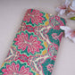 Magenta Pink With Multicolor Floral Print Crepe Fabric GT-29183