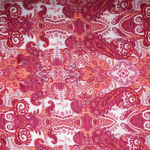 Maroon With Off White Floral Print Crepe Fabric GT-29186 - TradeUNO