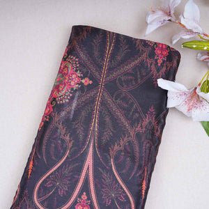 Black Floral Print Crepe Fabric GT-29187 - TradeUNO