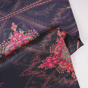 Black Floral Print Crepe Fabric GT-29187 - TradeUNO