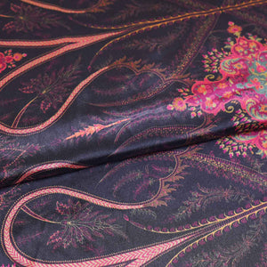 Black Floral Print Crepe Fabric GT-29187 - TradeUNO