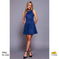 Blue Solid Suede Fabric PDM-29193