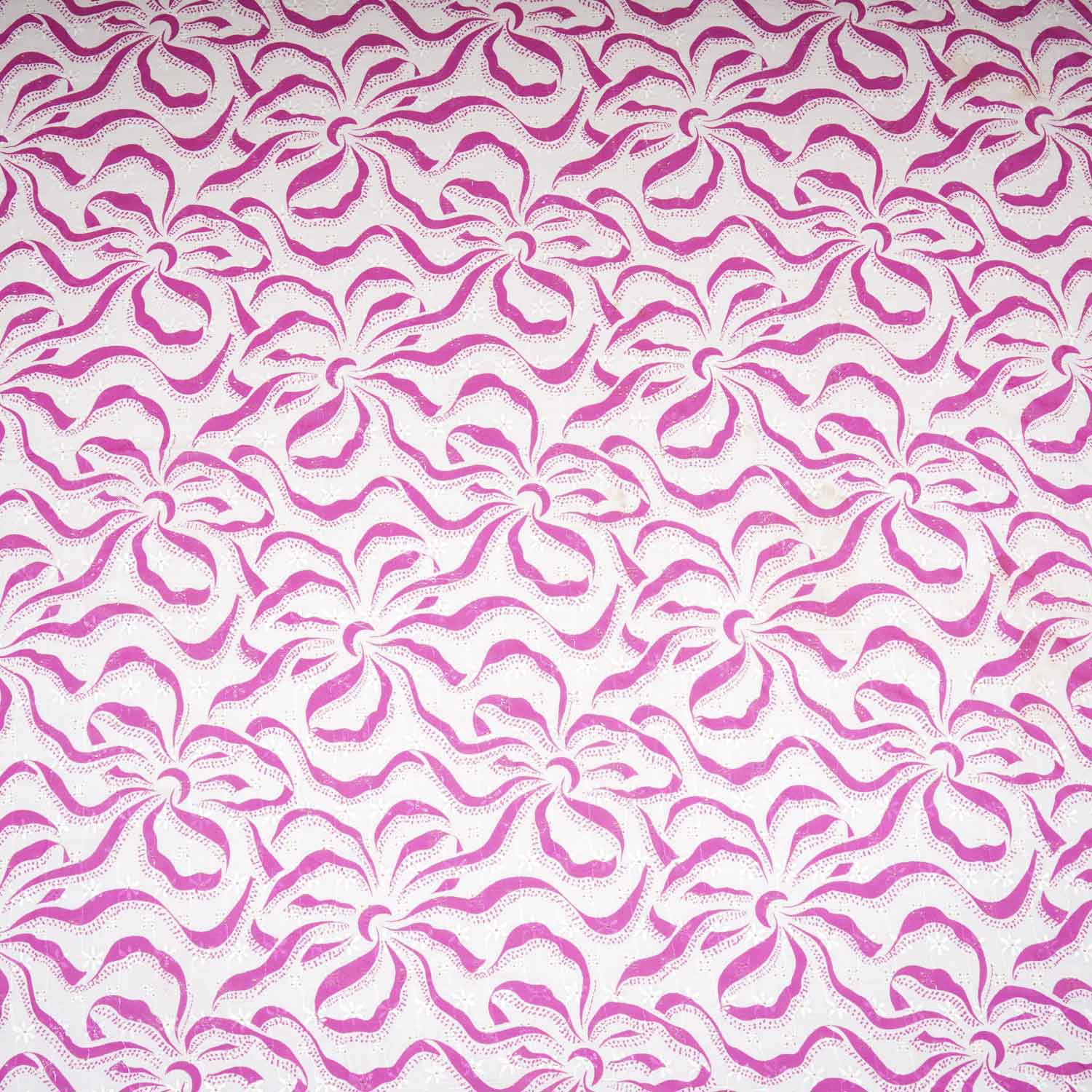 Magenta Abstract Print Cotton Schiffli Fabric MT-29221 - TradeUNO