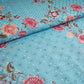 Sky Blue Floral Print Cotton Schiffli Fabric MT-29224