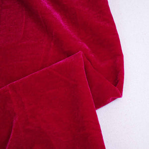 Magenta Pink Border Work Cutdana Micro Velvet 9000 Fabric SC-28297 - TradeUNO