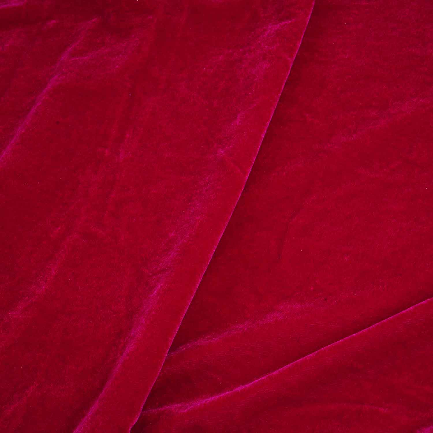 Magenta Pink Border Work Cutdana Micro Velvet 9000 Fabric SC-28297 - TradeUNO