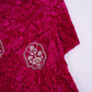 Magenta Pink Floral Cutdana Crushed Velvet Fabric SC-28298