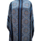 Black with Teal Blue Ajrakh print Modal Silk Kaftan EEG-31612