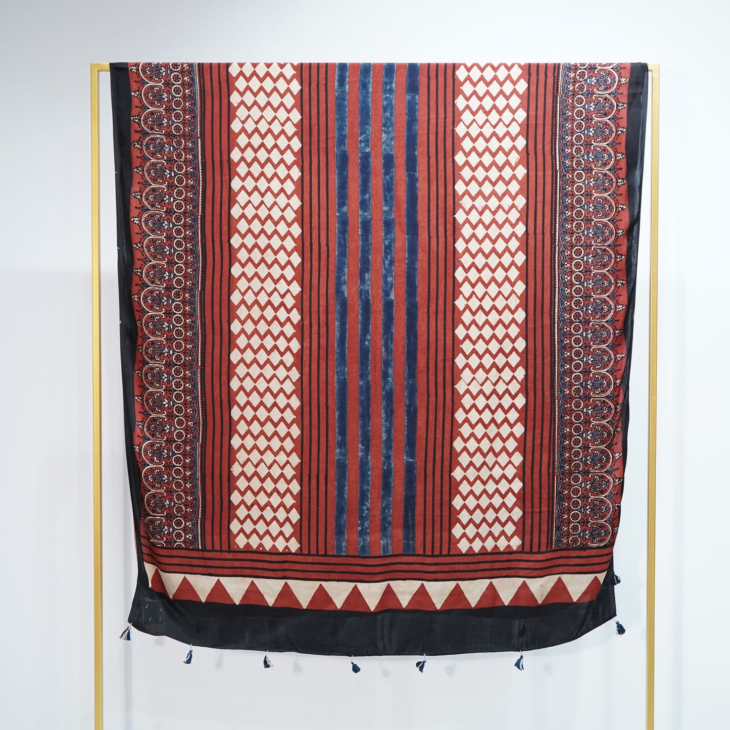 Red Ajrakh print Modal Silk Kaftan EEG-31616