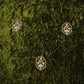 Olive Green Floral Cutdana Crushed Velvet Fabric SC-28301