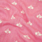Rose Pink thread embroidery Pure Linen Fabric SN-31148