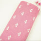 Rose Pink thread embroidery Pure Linen Fabric SN-31148