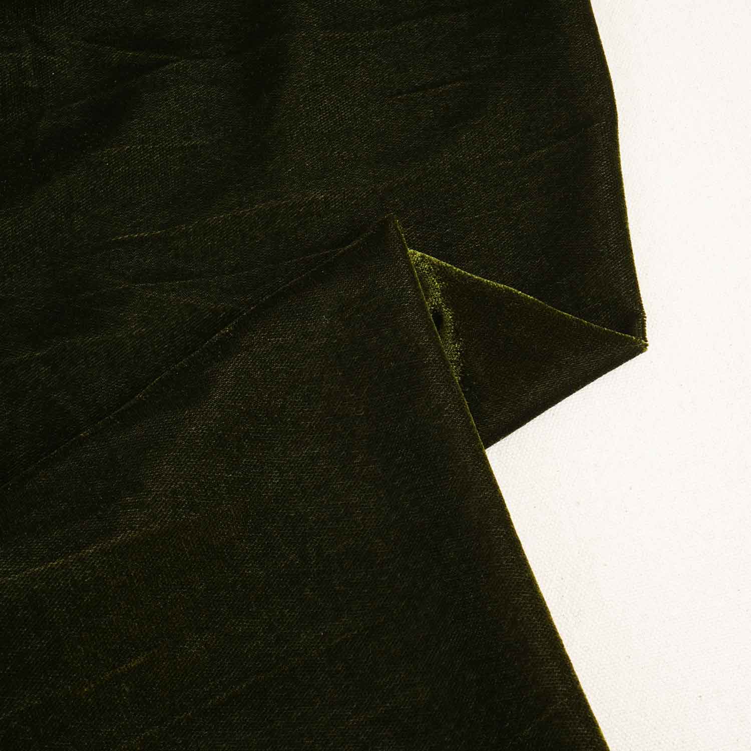 Olive Green Border Work Cutdana Micro Velvet 9000 Fabric SC-28302 - TradeUNO