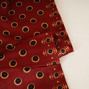 Red Ajrakh Print Mashru Silk Fabric EEG-28303 - TradeUNO