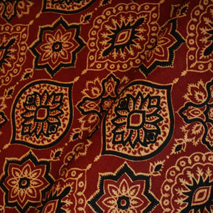 Red Ajrakh Print Mashru Silk Fabric EEG-28308 - TradeUNO