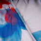 Off White Abstract Print Satin Linen Fabric MT-30992