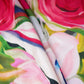 Off White Abstract Print Satin Linen Fabric MT-30990