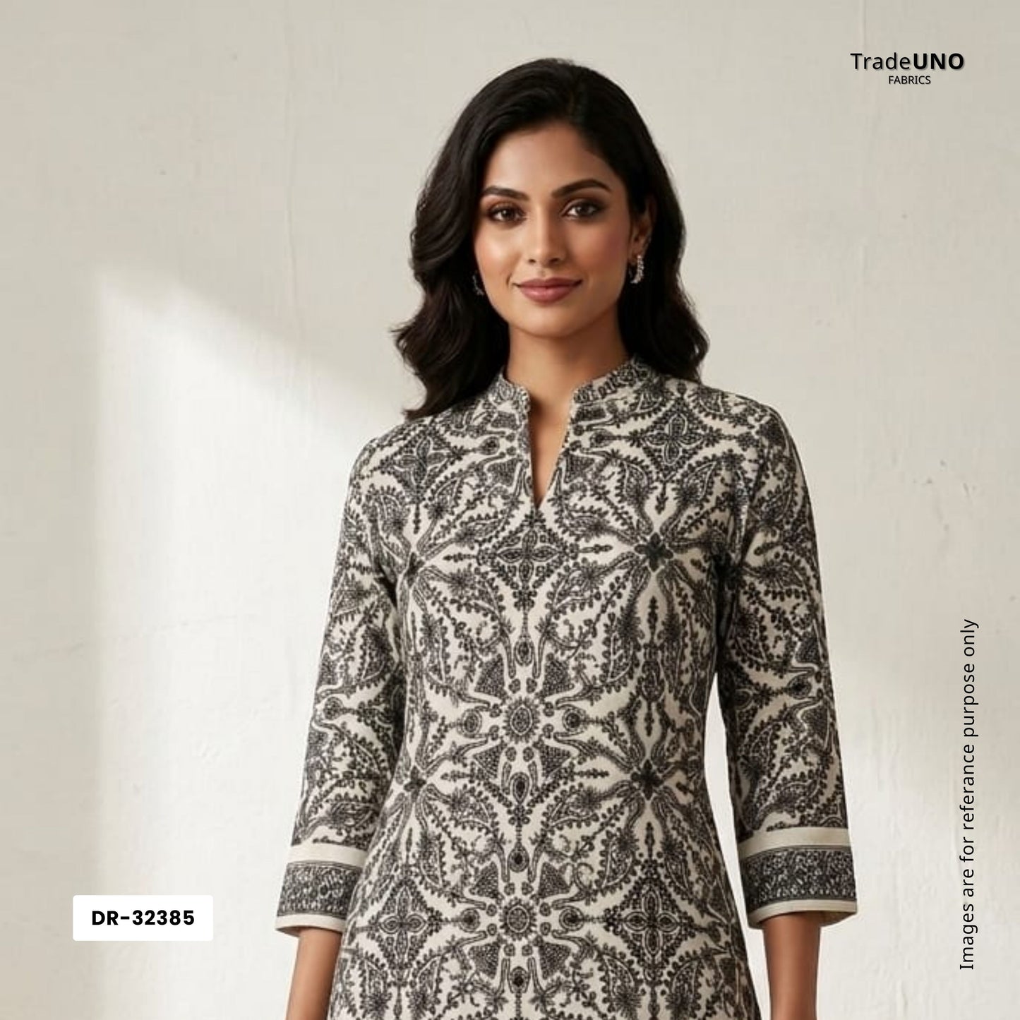 Beige Kashmiri Paisley Jaal Embroidery Silk Fabric DR-32385