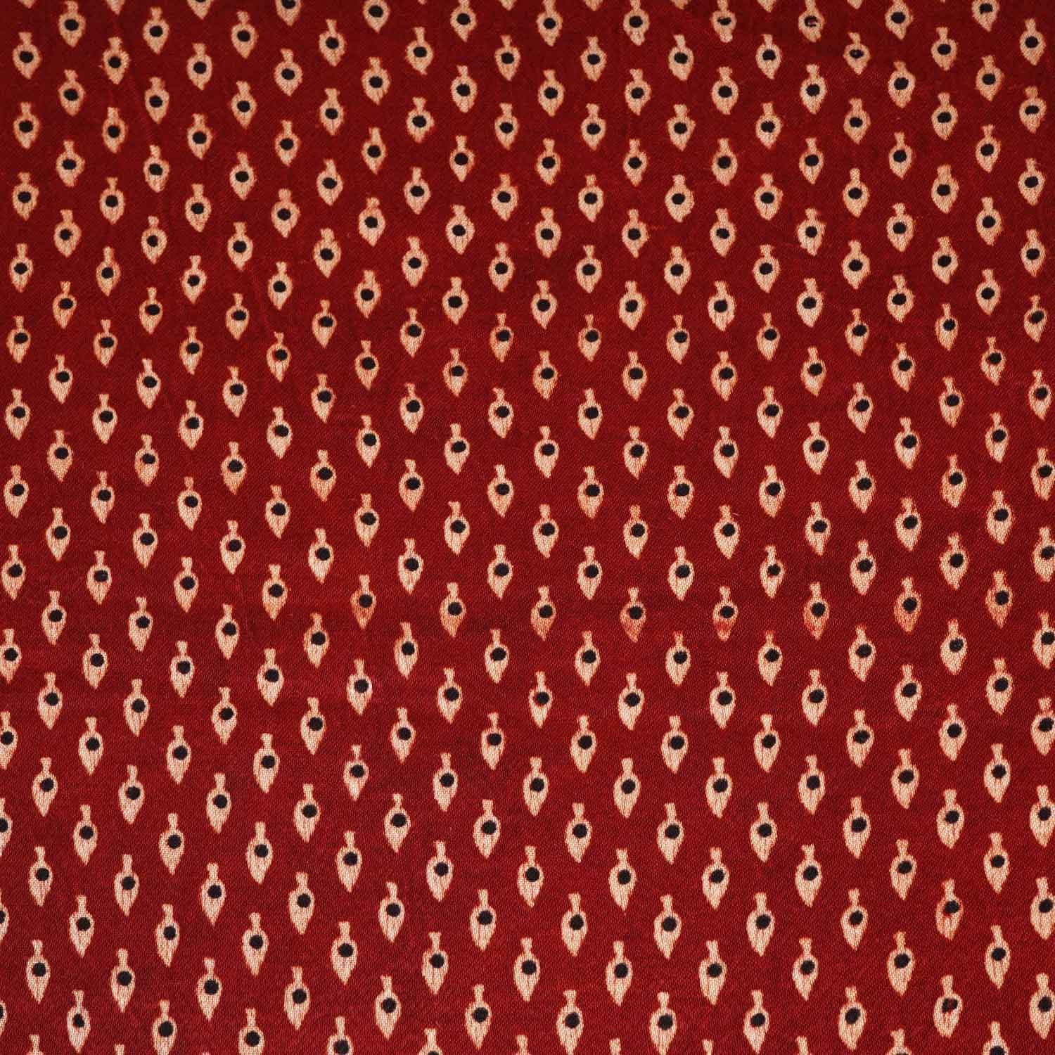 Red Floral Print Mashru Silk Fabric EEG-28310 - TradeUNO