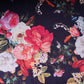 Black floral print Modal Silk Fabric MTFG-31078