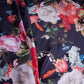 Black floral print Modal Silk Fabric MTFG-31078