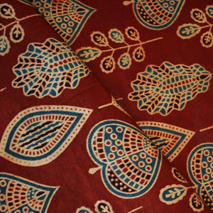 Red Floral Print Mashru Silk Fabric EEG-28311 - TradeUNO