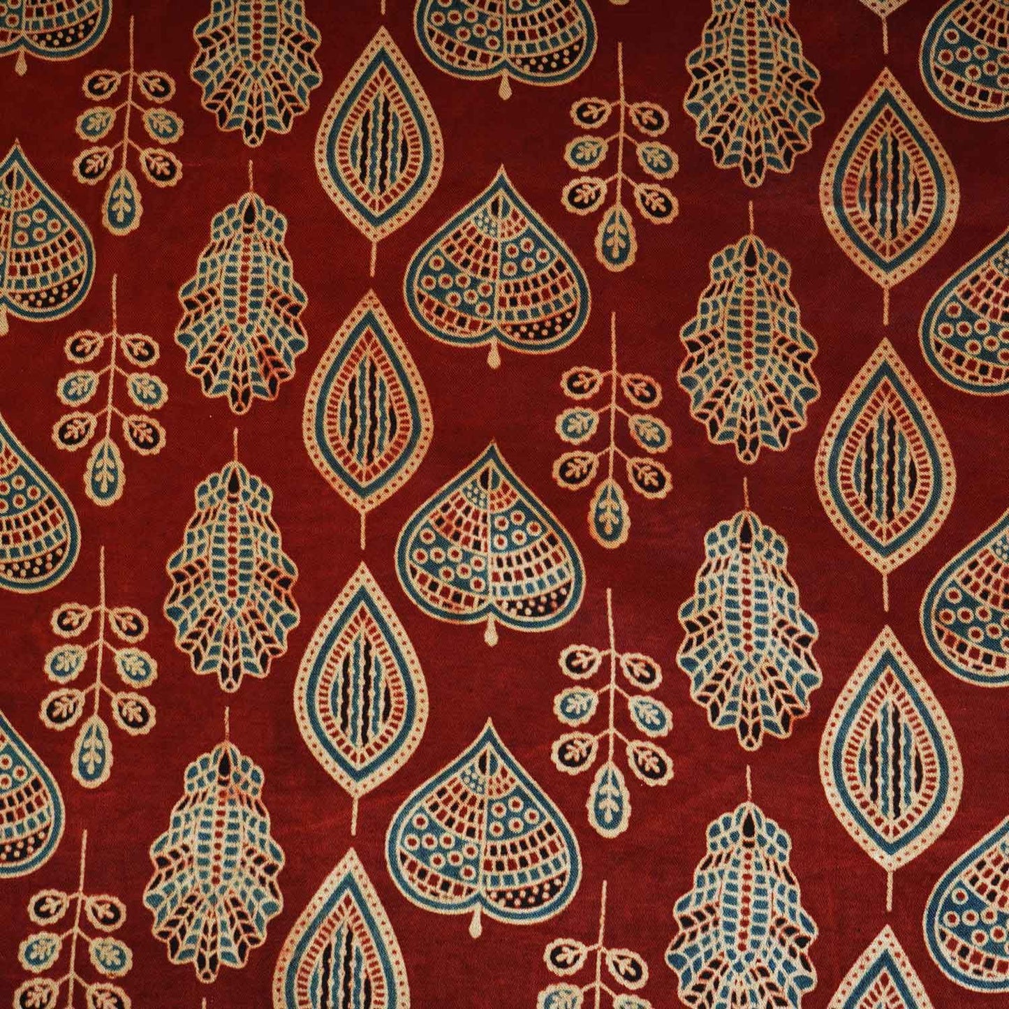 Red Floral Print Mashru Silk Fabric EEG-28311