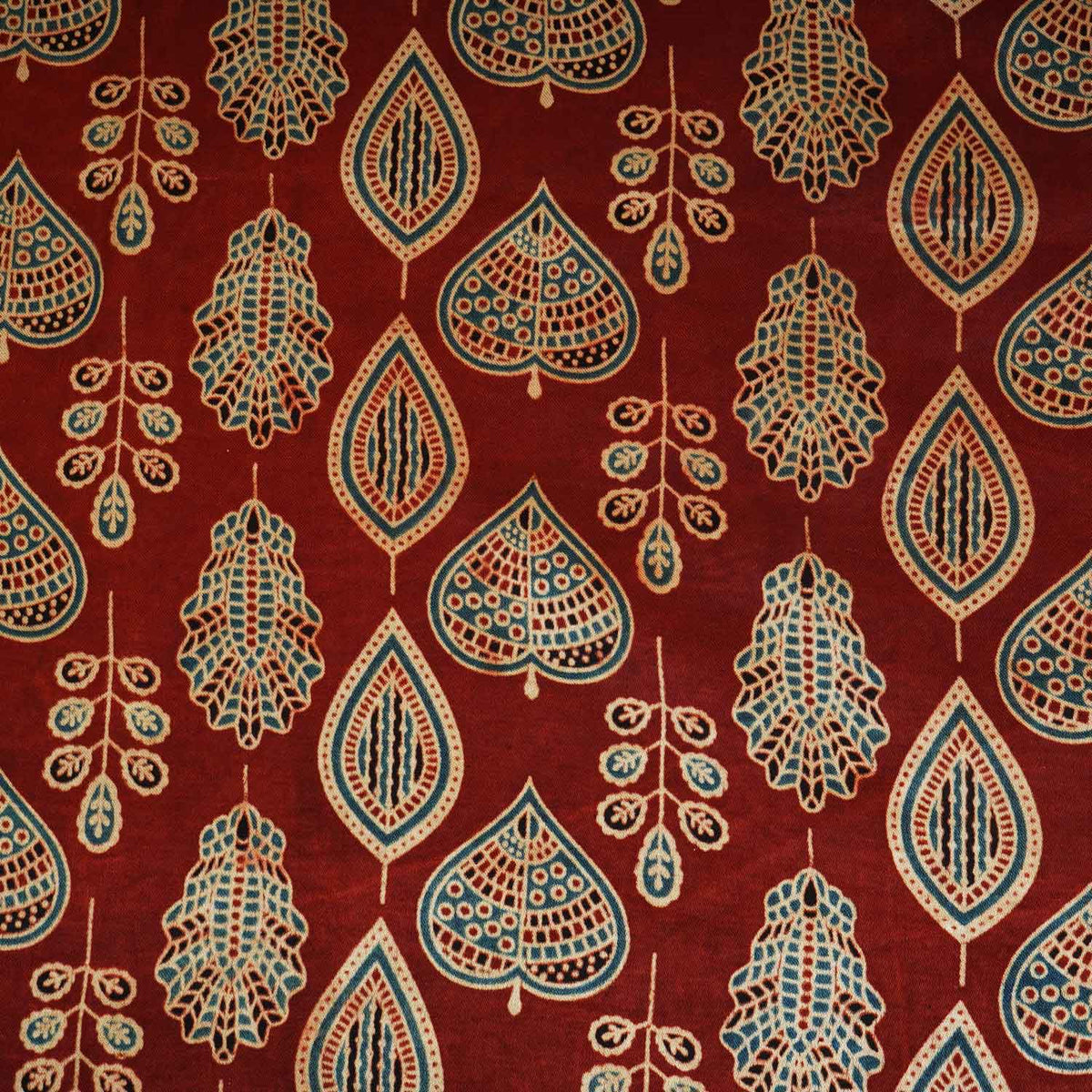 Red Floral Print Mashru Silk Fabric EEG-28311 - TradeUNO