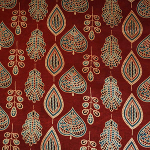 Red Floral Print Mashru Silk Fabric EEG-28311 - TradeUNO