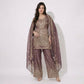 Purple Mirror embroidery Pure Kanjivaram Silk Suit Set Dupatta TF-31364