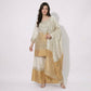 Golden with Copper Gold cutdana embroidery Pure Tissue Suit Set Dupatta TF-31368