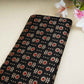 Black Floral Print Mashru Silk Fabric EEG-28314